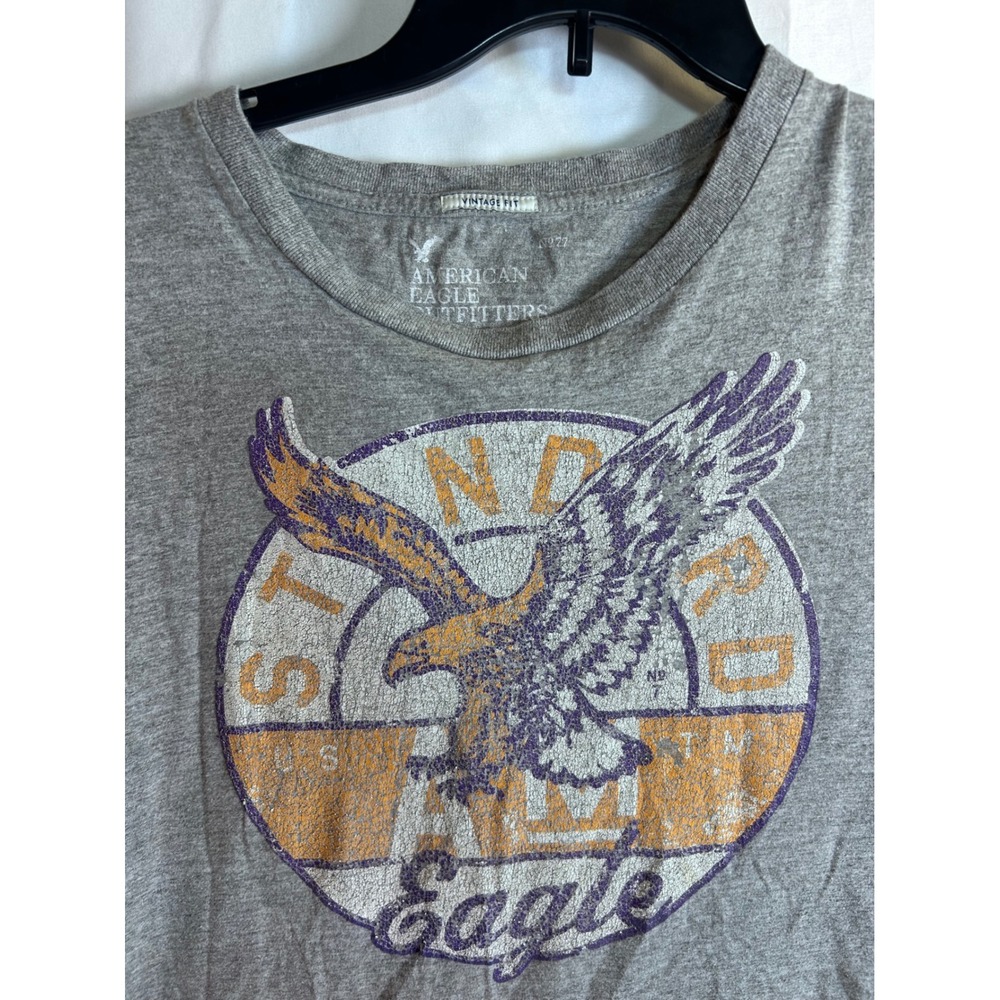 American Eagle Graphic Muscle Tank XL Gray Distressed Eagle Mens - Picture 2 of 7